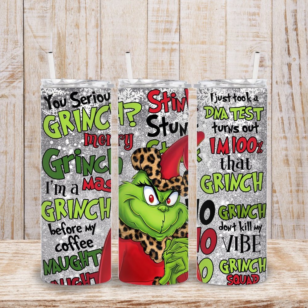Grinch Tumbler, Grinch Christmas Tumbler, 20 oz tumbler